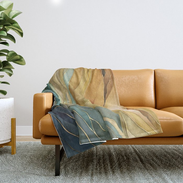 Landscape of Oceanic Rhythm Throw Blanket Gallery Image 1