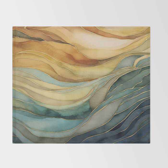 Landscape of Oceanic Rhythm Throw Blanket Gallery Image 2