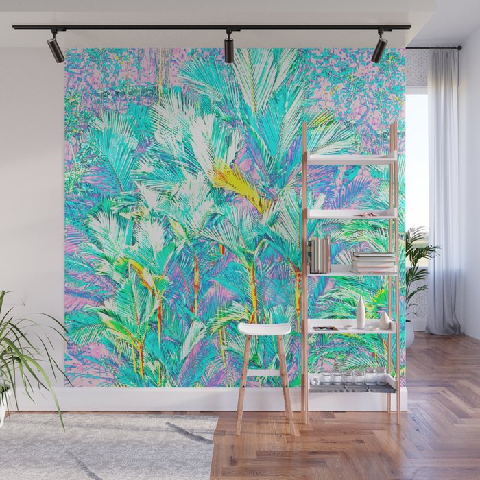 Colorful Palm Garden Wall Mural Gallery Image 1