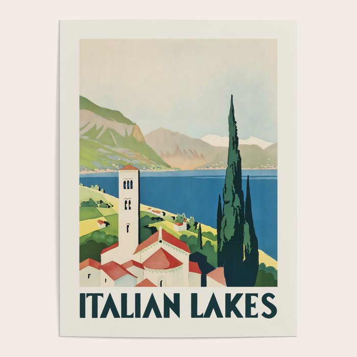 Italian Lakes Vintage Travel Poster, 1930s Poster Gallery Image 4