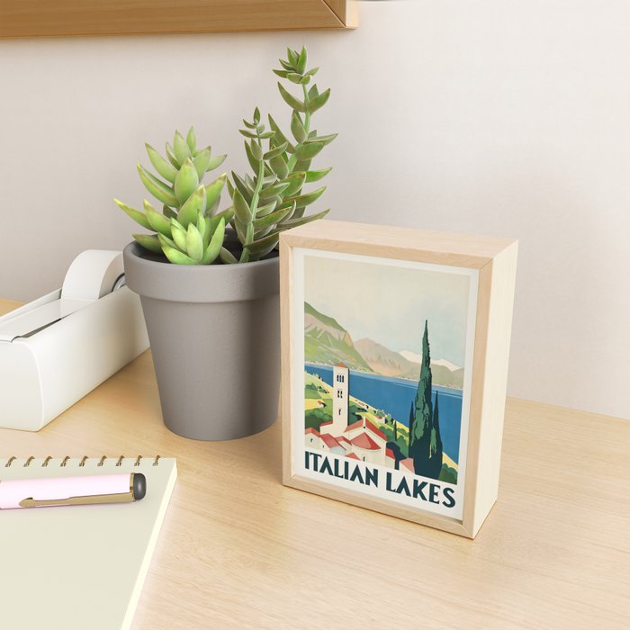 Italian Lakes Vintage Travel Poster, 1930s Mini Art Print Gallery Image 2