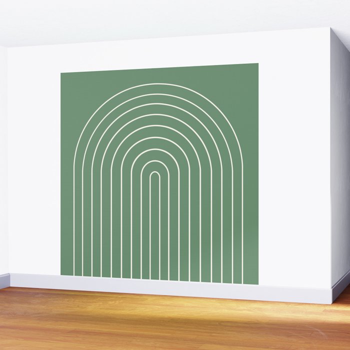 Minimal Arch XXXVIII Fresh Green Modern Geometric Lines Wall Mural Gallery Image 2