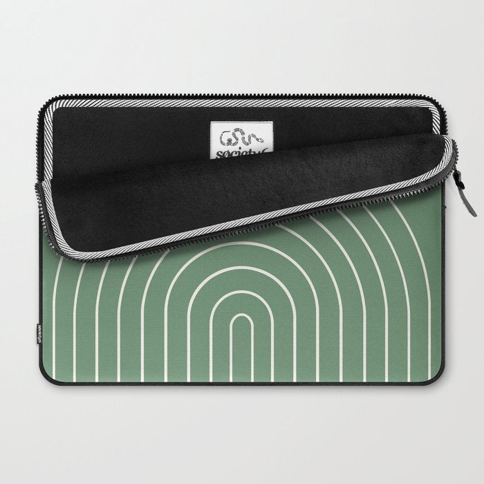 Minimal Arch XXXVIII Fresh Green Modern Geometric Lines Laptop Sleeve Gallery Image 2