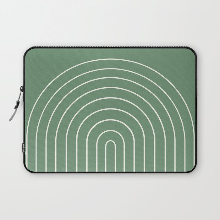 Minimal Arch XXXVIII Fresh Green Modern Geometric Lines Laptop Sleeve Gallery Image 1