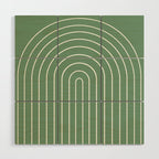 Minimal Arch XXXVIII Fresh Green Modern Geometric Lines Wood Wall Art Gallery Image 1