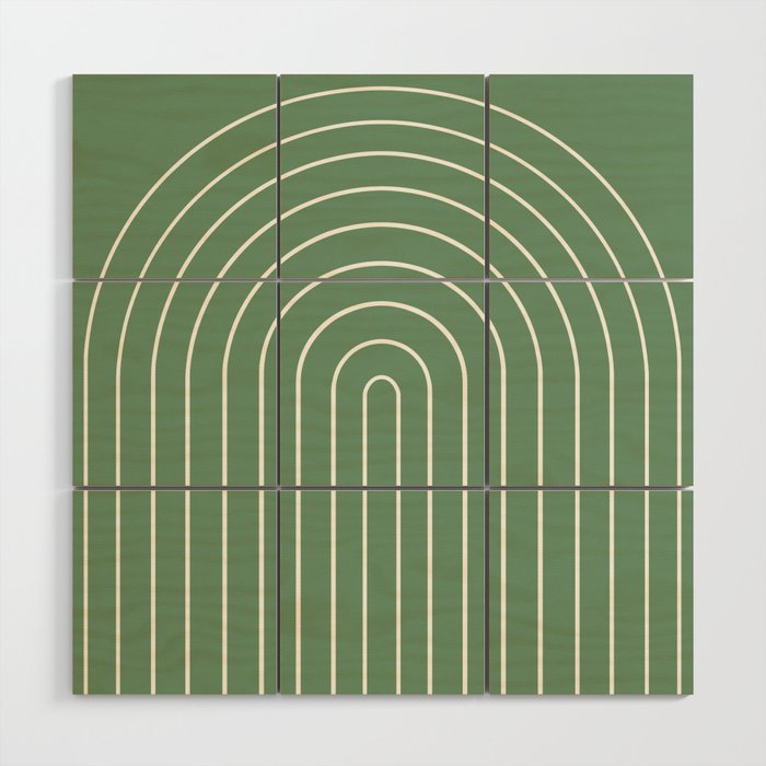 Minimal Arch XXXVIII Fresh Green Modern Geometric Lines Wood Wall Art Gallery Image 1