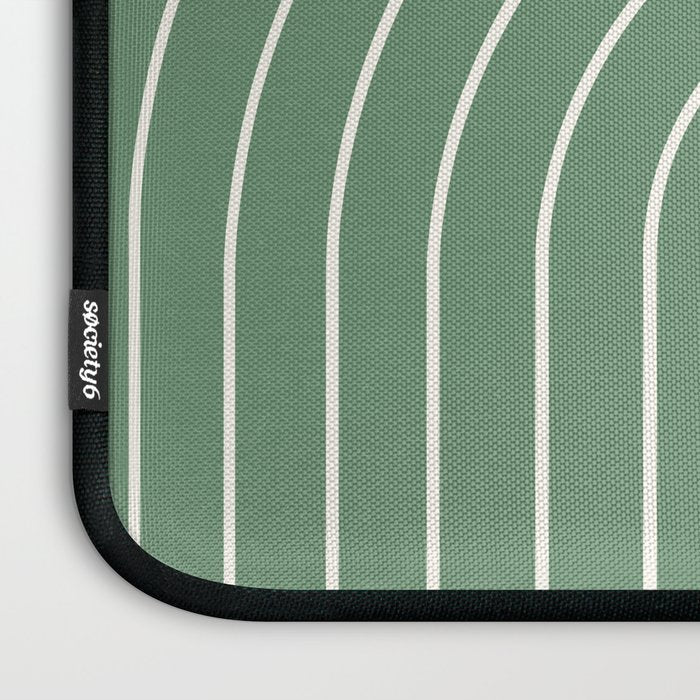 Minimal Arch XXXVIII Fresh Green Modern Geometric Lines Laptop Sleeve Gallery Image 3