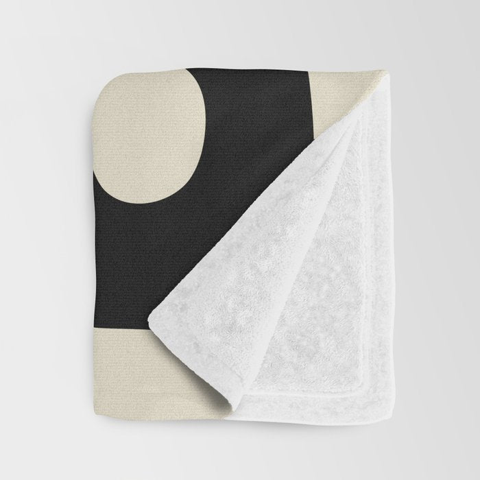 Mid Century Modern Square Dot Pattern 593 Black and Turquoise Throw Blanket Gallery Image 3