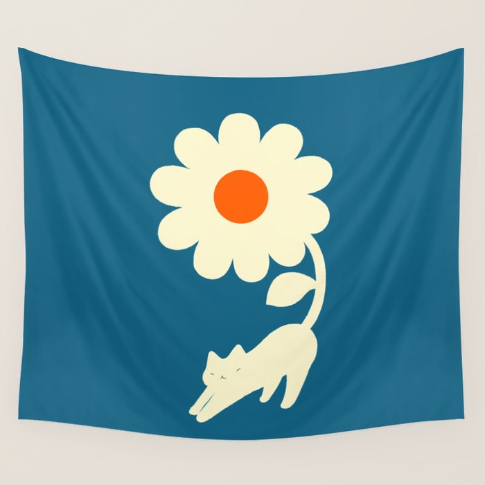 Cat and Plant 67 Wall Tapestry Gallery Image 4