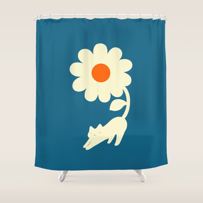 Cat and Plant 67 Shower Curtain Gallery Image 1