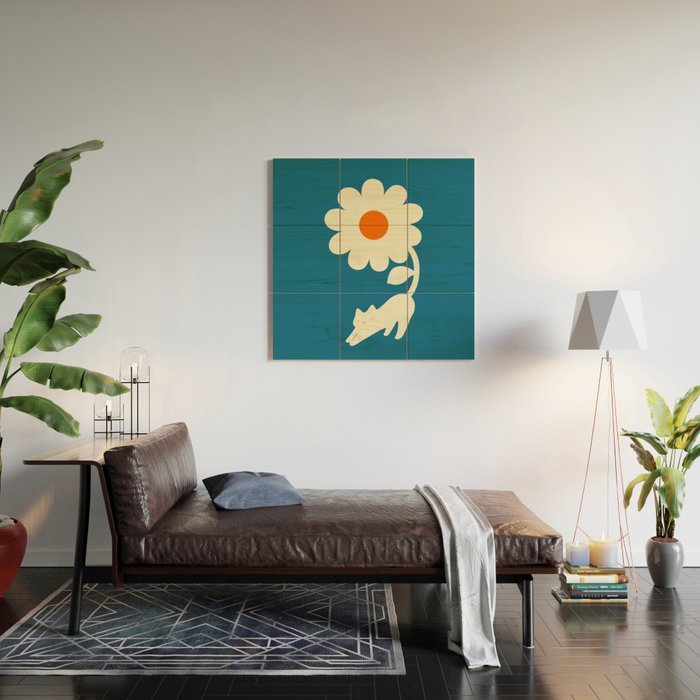 Cat and Plant 67 Wood Wall Art Gallery Image 2