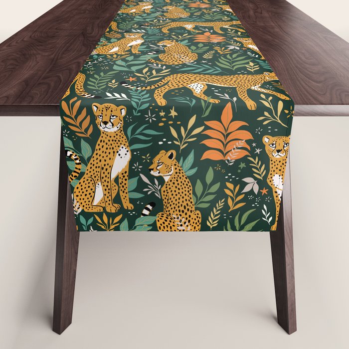 Spring Cheetah Pattern II - Lush Green Table Runner Gallery Image 1