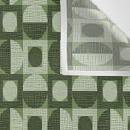 Retro Texture Geometric Squares And Circles Pattern No 5 Sage Green Black White Wall Tapestry Gallery Image 3