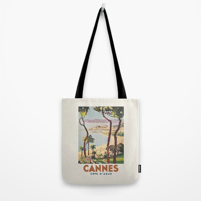 Vintage Travel Poster Cannes Cote D'azur, 1938 Tote Bag Gallery Image 2