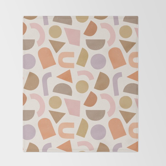 Bauhaus Geo Shapes - Fall Colors Throw Blanket Gallery Image 2