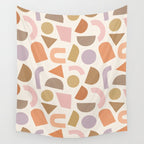 Bauhaus Geo Shapes - Fall Colors Wall Tapestry Gallery Image 4