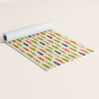 Sardines pattern in red green blue and gray Yoga Mat Gallery Image 2