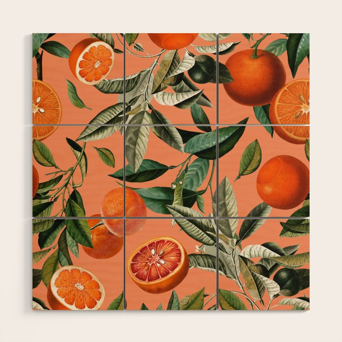 Vintage Fruit Pattern XII Wood Wall Art Gallery Image 1
