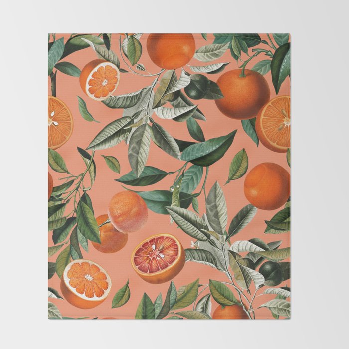 Vintage Fruit Pattern XII Throw Blanket Gallery Image 2