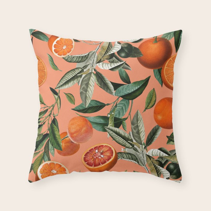 Vintage Fruit Pattern XII Throw Pillow Gallery Image 1