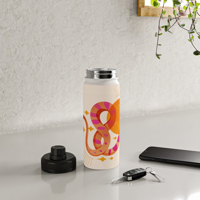 Abstraction_SUN_MOON_SNAKE_Minimalism_001 Water Bottle Gallery Image 4