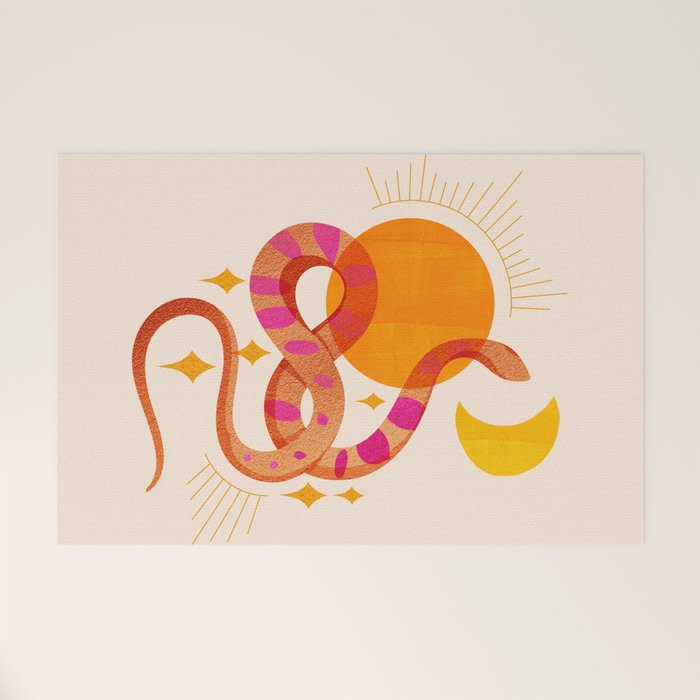 Abstraction_SUN_MOON_SNAKE_Minimalism_001 Welcome Mat Gallery Image 1
