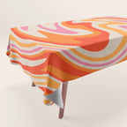 70s Retro Swirl Color Abstract Tablecloth Gallery Image 1