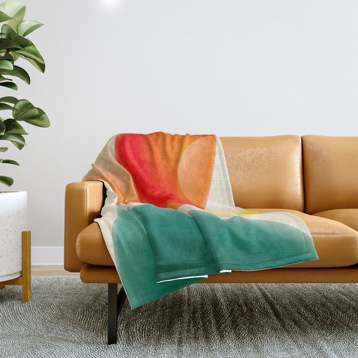 gradient shapes 70s 4 Throw Blanket Gallery Image 1