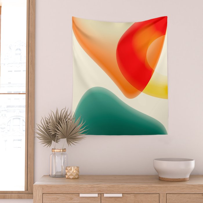 gradient shapes 70s 4 Wall Tapestry Gallery Image 2