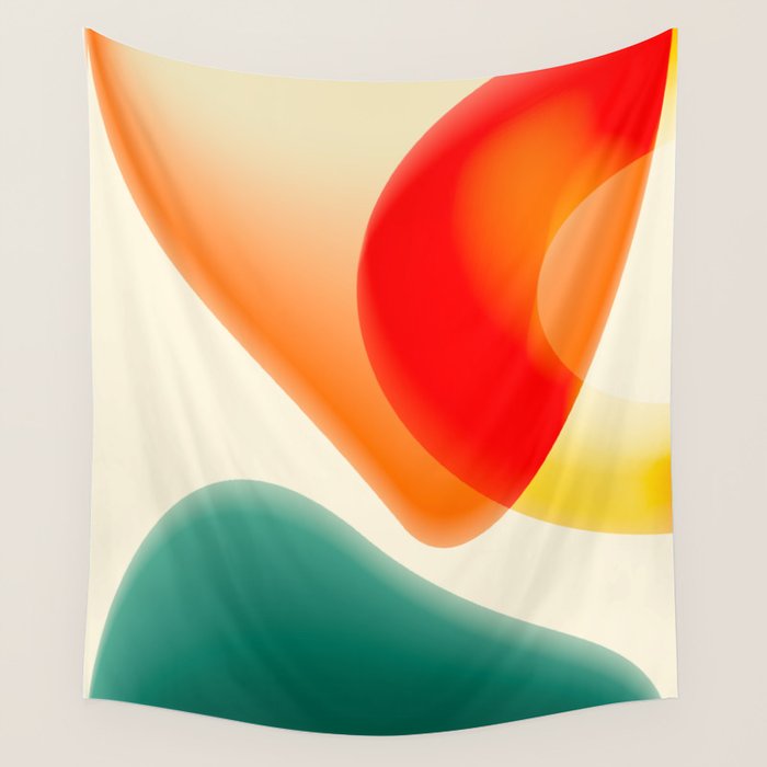 gradient shapes 70s 4 Wall Tapestry Gallery Image 1