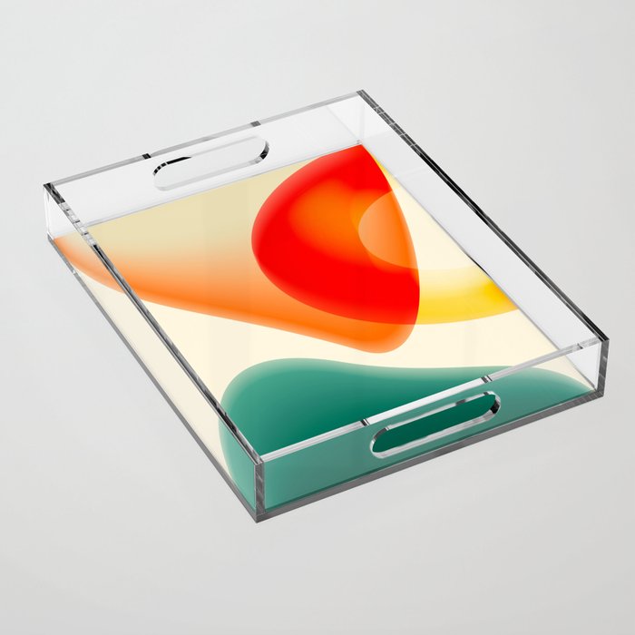 gradient shapes 70s 4 Acrylic Tray Gallery Image 1