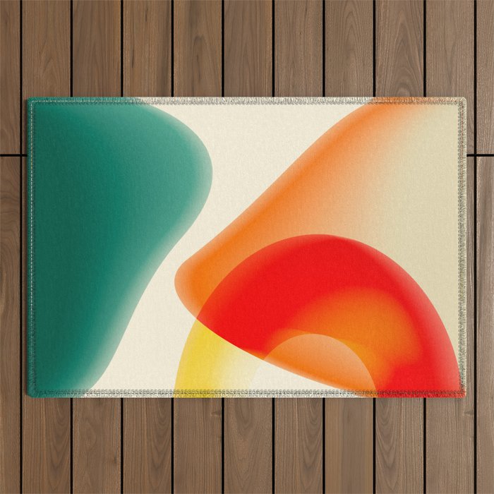 gradient shapes 70s 4 Outdoor Rug Gallery Image 1