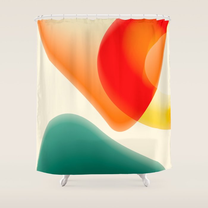 gradient shapes 70s 4 Shower Curtain Gallery Image 1