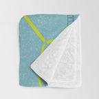 Tennis Rackets & Roses in Warm Blue & Peach Throw Blanket Gallery Image 3