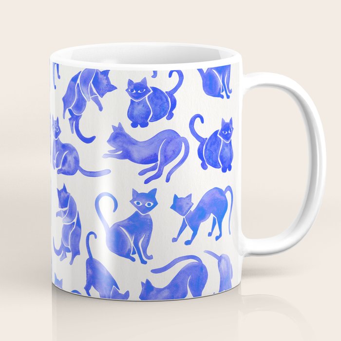 Cat Positions - Blue Palette Coffee Mug Gallery Image 1