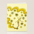 groovy skate hang 10 // tony alva style // surfy birdy art Stationery Card Gallery Image 2