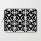 Geometric abstract modern black white stripes Laptop Sleeve Gallery Image 1