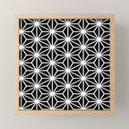 Geometric abstract modern black white stripes Mini Art Print Gallery Image 1