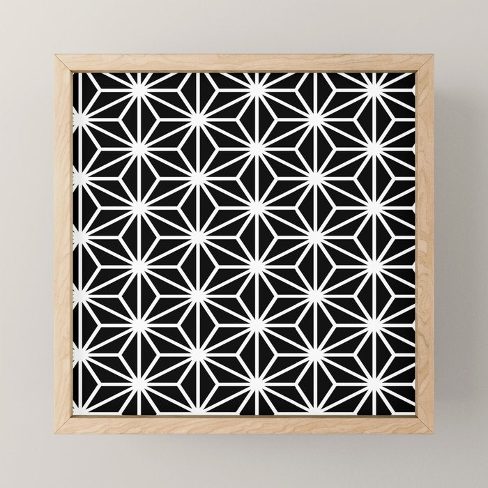 Geometric abstract modern black white stripes Mini Art Print Gallery Image 1