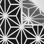 Geometric abstract modern black white stripes Wall Tapestry Gallery Image 3