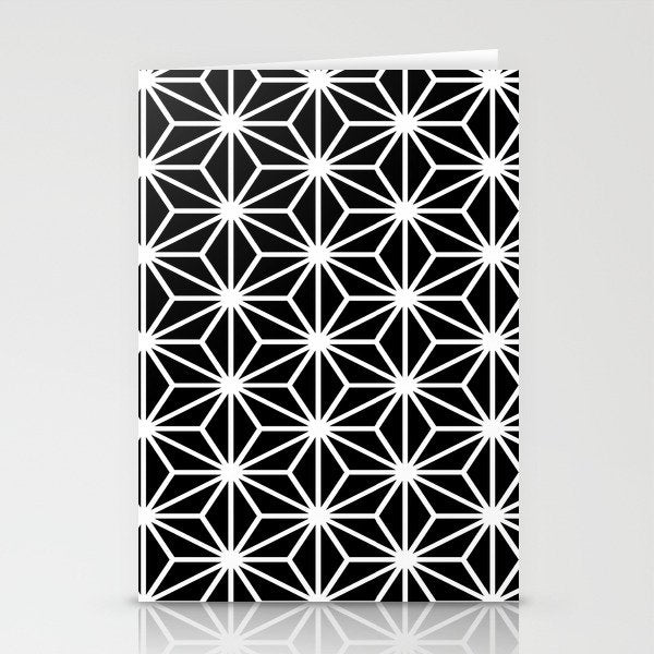 Geometric abstract modern black white stripes Stationery Card Gallery Image 2