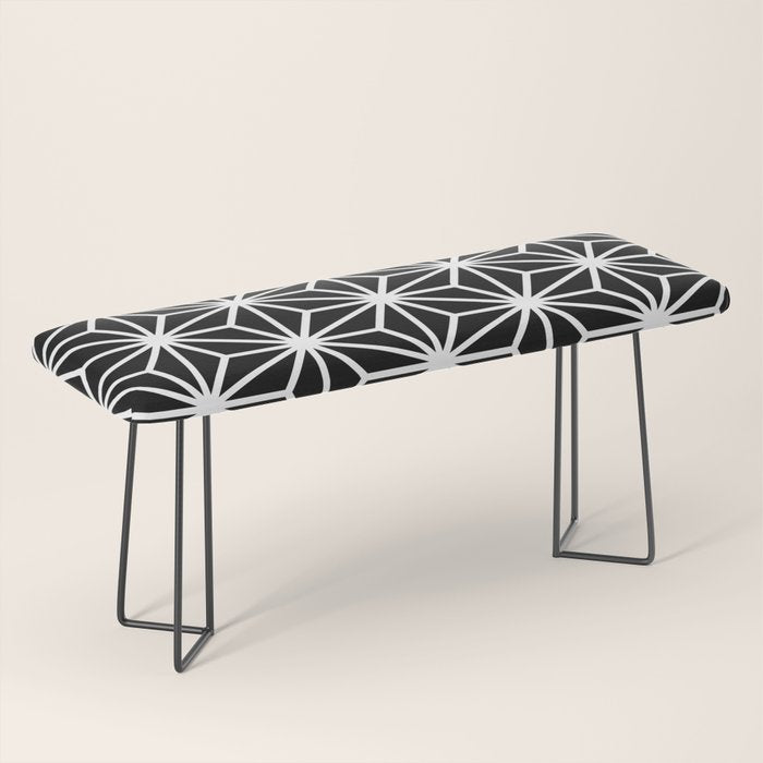 Geometric abstract modern black white stripes Bench Gallery Image 1