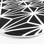 Geometric abstract modern black white stripes Bath Mat Gallery Image 3