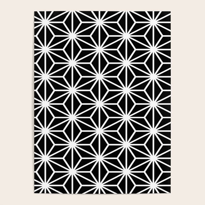 Geometric abstract modern black white stripes Poster Gallery Image 4