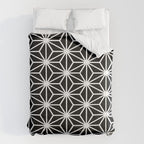 Geometric abstract modern black white stripes Comforter Gallery Image 6