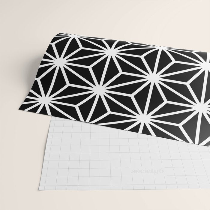 Geometric abstract modern black white stripes Wrapping Paper Gallery Image 2