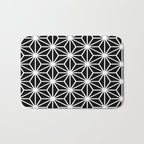 Geometric abstract modern black white stripes Bath Mat Gallery Image 1
