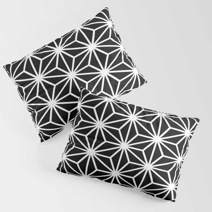 Geometric abstract modern black white stripes Pillow Sham Gallery Image 3