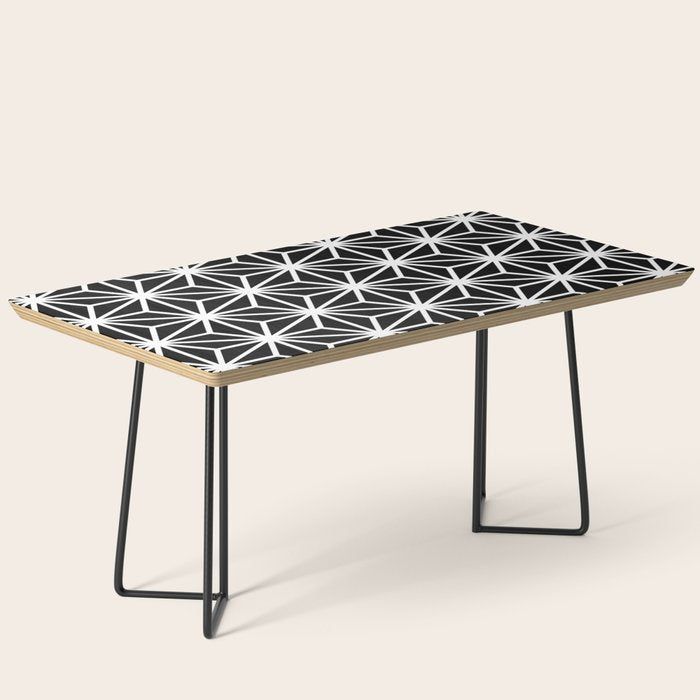 Geometric abstract modern black white stripes Coffee Table Gallery Image 1