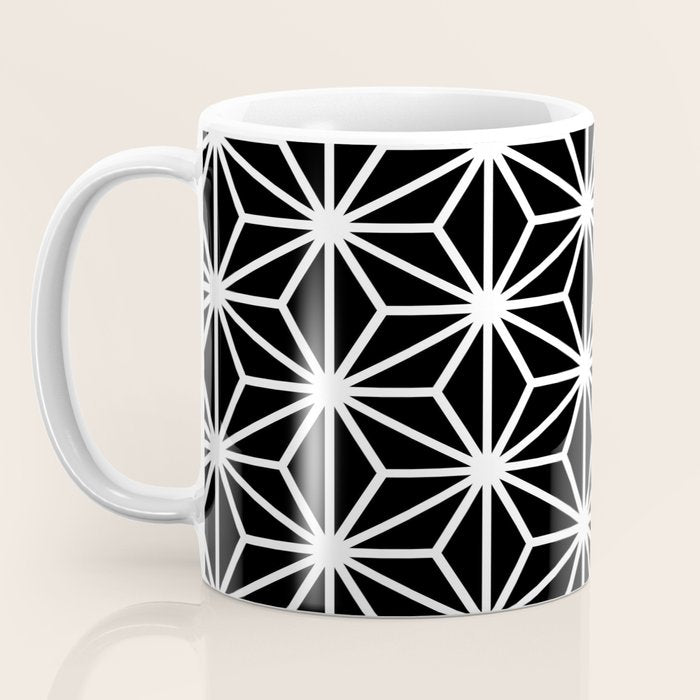 Geometric abstract modern black white stripes Coffee Mug Gallery Image 3